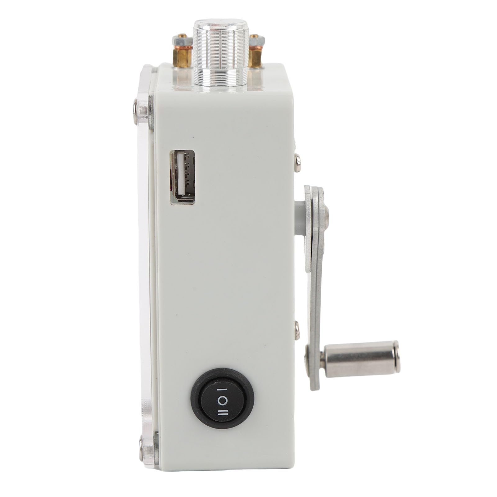 Generatore a manovella con uscita USB Generatore di corrente manuale portatile per alimentatore di emergenza da campeggio all'aperto ABS metallo compatto leggero