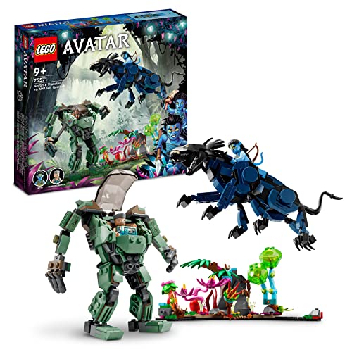 LEGO 75571 Avatar Neytiri und Thanator vs. Quaritch im MPA, baubares Action-Spielzeug mit Tierfigur und Pandora-Filmszene 2022, Geschenk für Kinder, Mehrfarbig