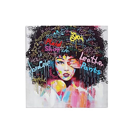 Cuadro decorativo abstracto para pared abstracto con diseño de chica de ZHOUBA, lona, multicolor, Large