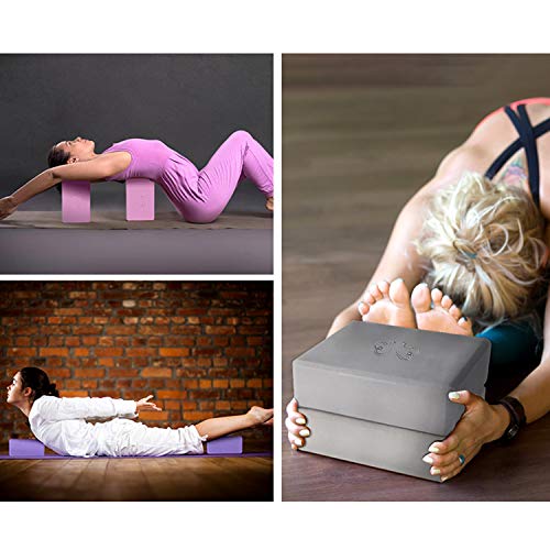 Yoga Blocks 2 Pack for Women Home Yoga Beginners Practices Class Studio Accessories,Pilates, Meditation,High Density EVA Non-Slip Surface Soft and Light (Rose Pink) - Thumbnail 3