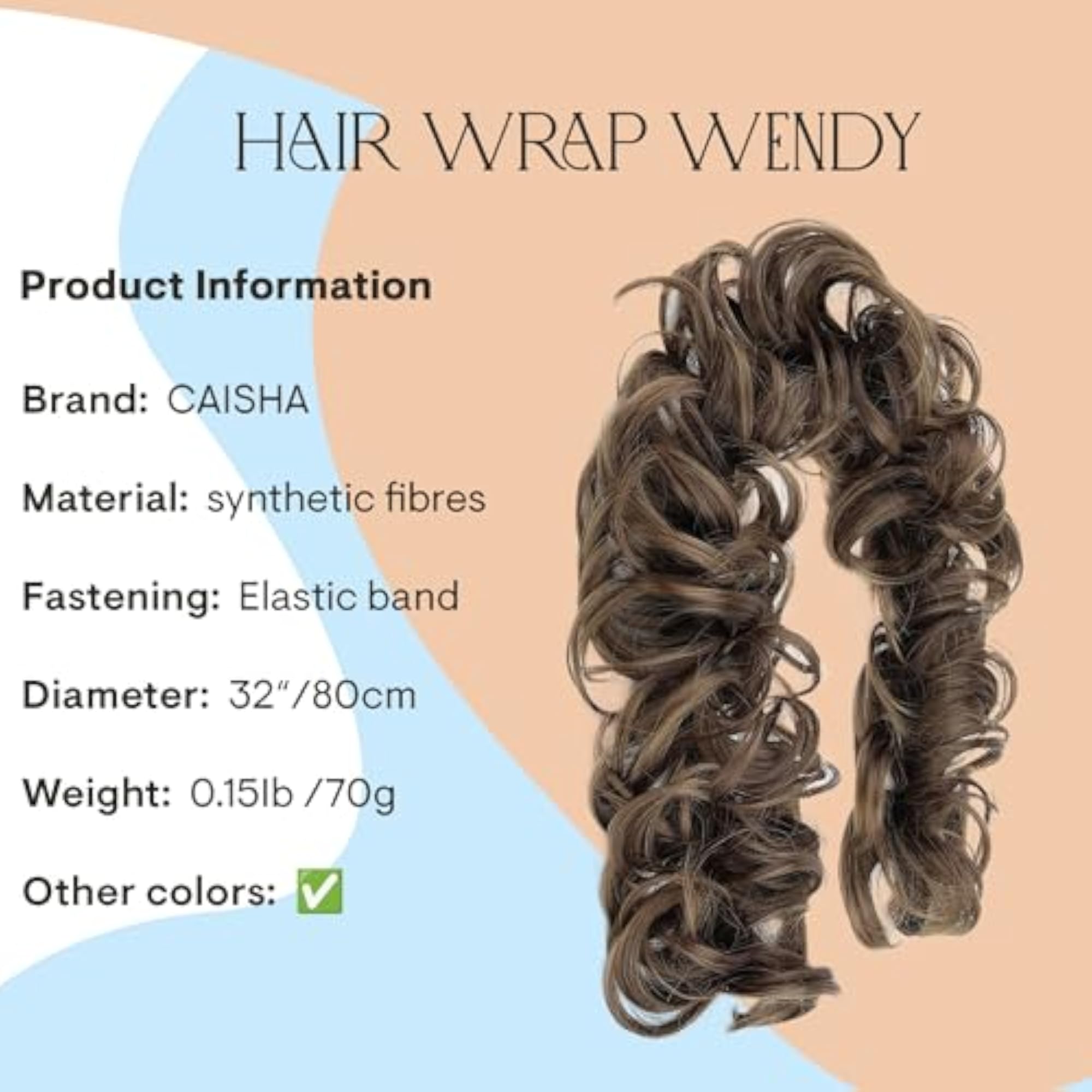 Brown Hair Wrap Scrunchie for Curly Messy Bun