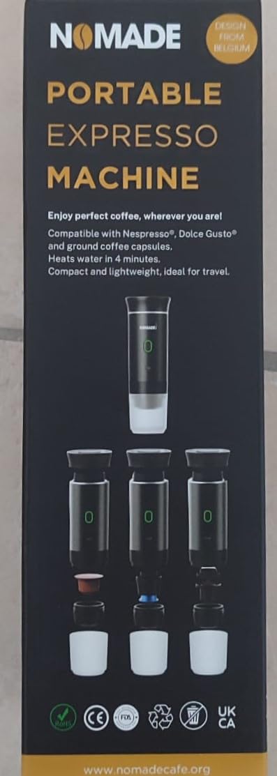 Macchina per espresso portatile, tipo 3 in 1: caffè macinato o compatibile con le capsule petite e compatibile grande capssule, 750 g, metallo (bianco)