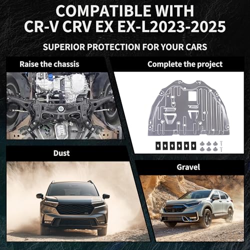 Image of Engine Splash Shield Guard Compatible with Honda CRV 2023 2024 2025, Engine Case Guard Under Car Shield Cover Replaces 74112-3A0-A00 741123A0A00