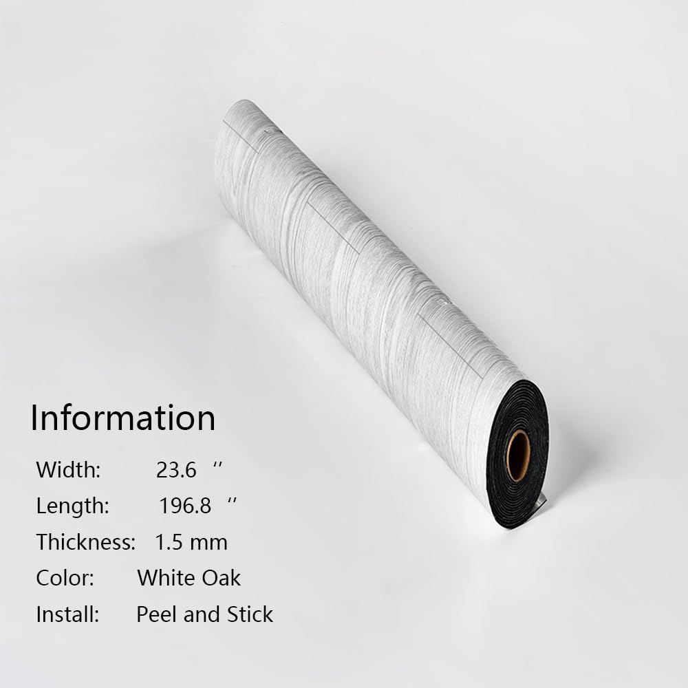 Aozey Rolka winylowa laminowana w stylu retro 3D, linoleum z drewna do odklejenia i przyklejania, do łazienki, kuchni, przyczepy kempingowej