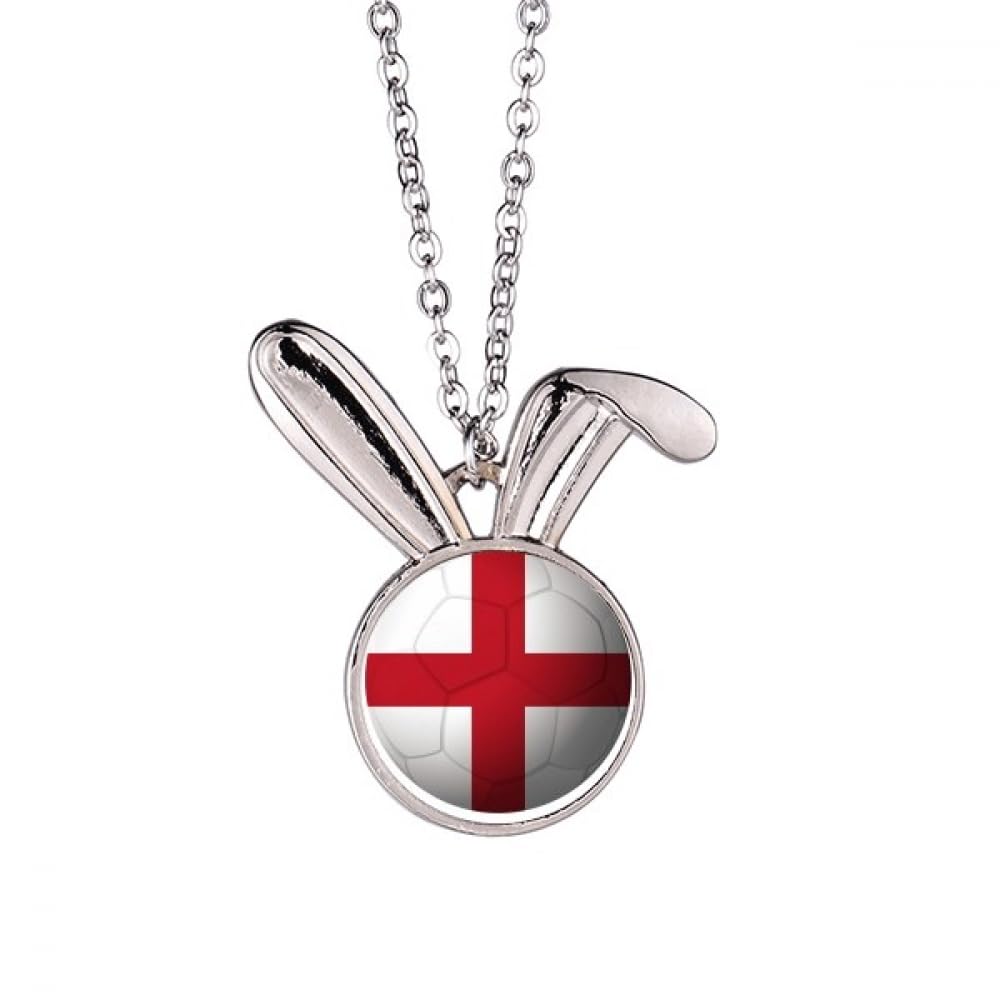 Bijoux cadeau lapin football Angleterre pendentif drapeau