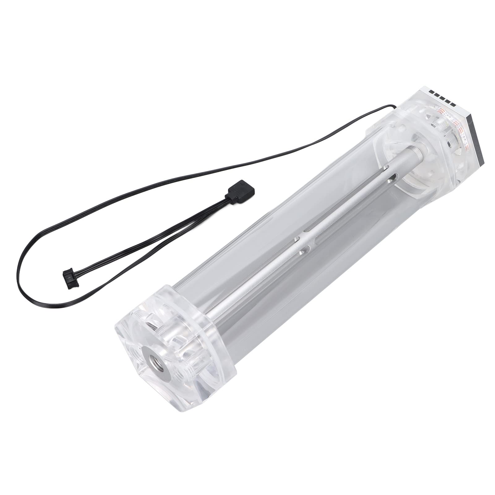 Tanque de Refrigeración por Agua, Diseño Premium Completamente Abierto, 392 Ml, 60 Mm de Diámetro, Kit de Refrigeración Líquida con Rosca G1/4 Pulgadas para Entusiastas de la CPU y Jugadores