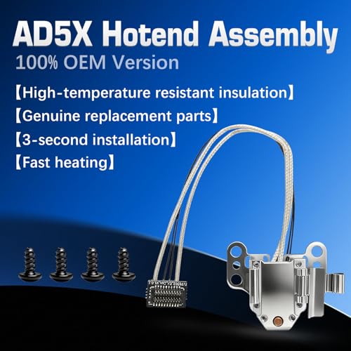 Image of Original for Flashforge AD5X Hotend Heating Assembly Kit Includes Heating Wire, thermistor Temperature Sensor Element, Metal Heating Base+Fixing clamp+4 Fixing Screws. for Flashforge 3D Printer Parts