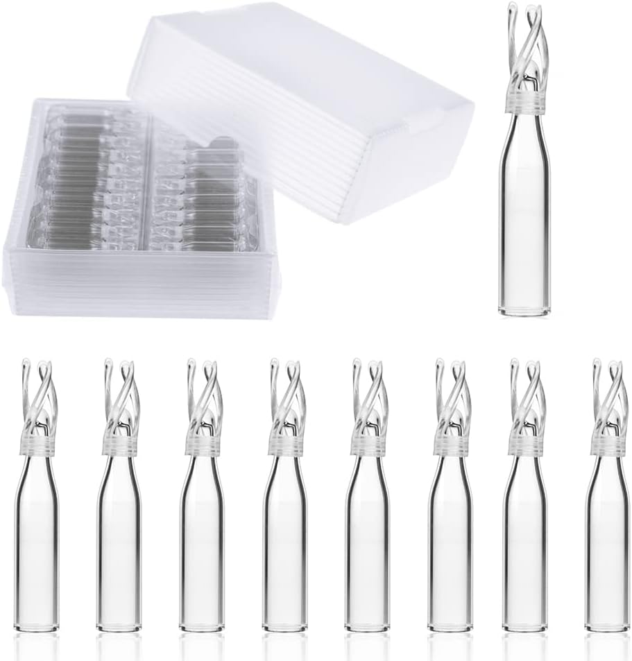 PEKYBIO Vial Insert, 6x29 mm Clear Glass Insert with Polyspring, Volume 250 ul, Pack of 100