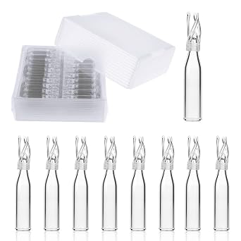 PEKYBIO Vial Insert, 6x29 mm Clear Glass Insert with Polyspring, Volume 250 ul, Pack of 100
