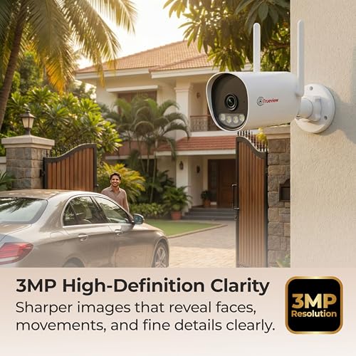 Image of Trueview 3mp All Time Color 4G Sim Based Bullet CCTV Security Camera for Home, Shop, Office, Farm, and Construction Site | IP66 Waterproof Rating | 11 IR (T18292SF-3MP 4G Bullet STQC)
