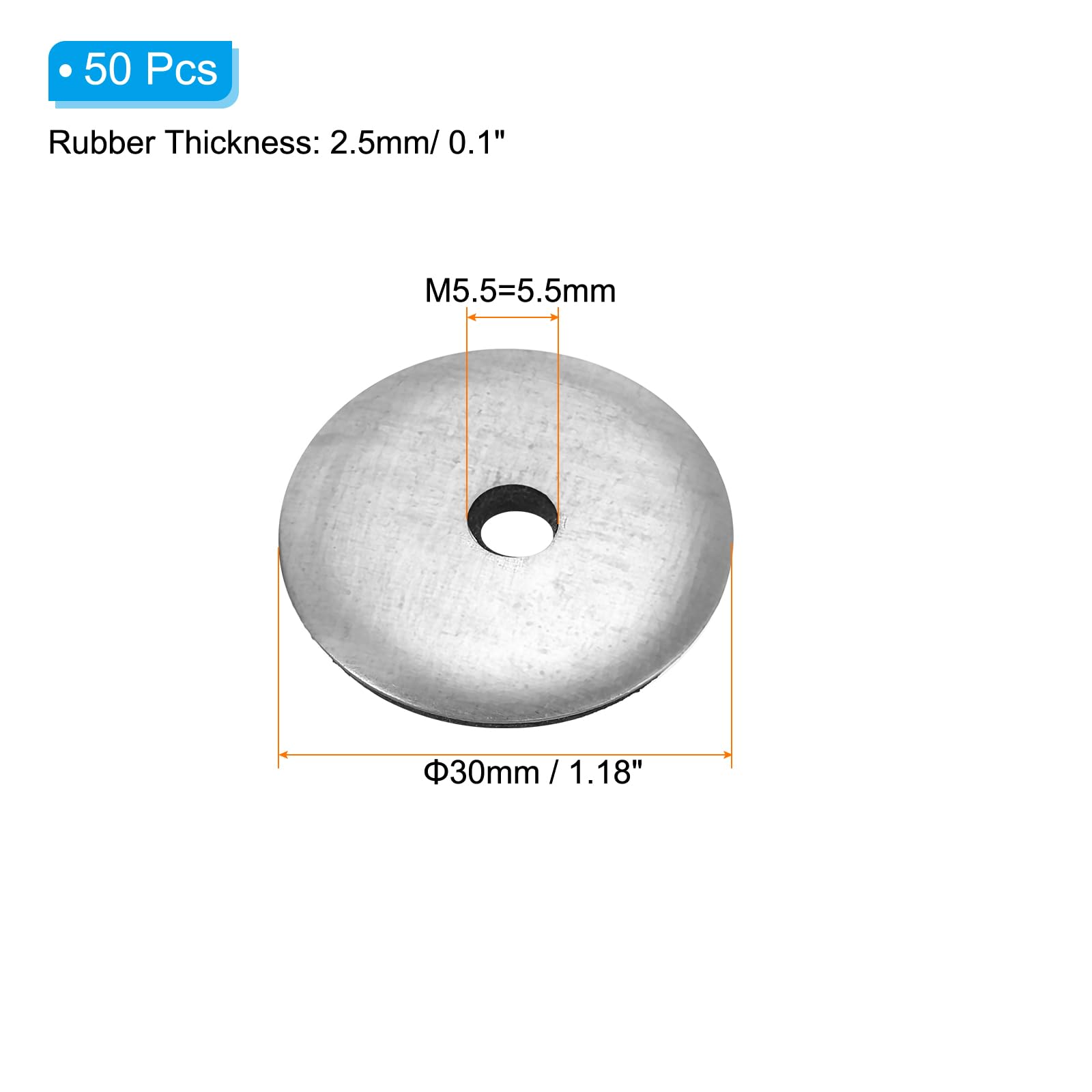 PATIKIL 7/32"x1 1/6" EPDM Bonded Sealing Washers - Image 2