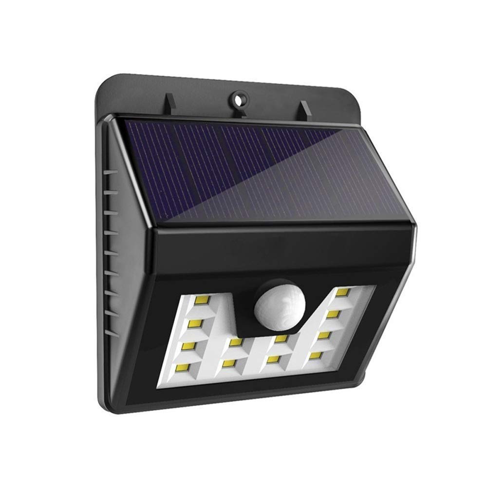 Applique murale LED solaire avec détecteur de mouvement 180° pour jardin et clôture