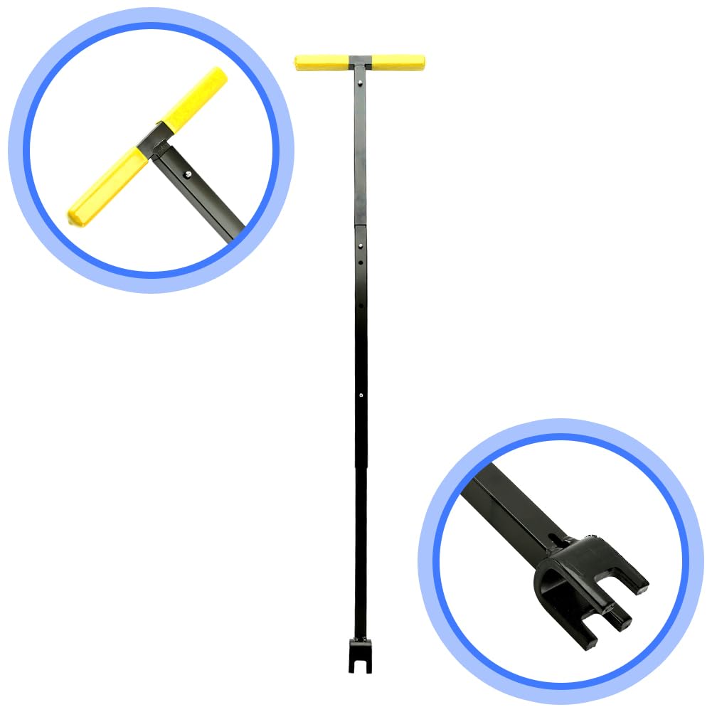 Clé Compteur d'Eau Réglable et Pliable, Poignée en T | Universelle Longueur Réglable et Format Pliable pour l'Entretien des Compteurs d'Eau, Conduites et Vannes