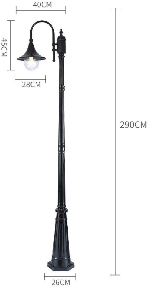 GUOCC Creative American Clear Acrylic High Pole Street Lamp IP55 Waterproof Outdoor Aluminum Bollard Column Light Outside Courtyards Park Exterior Lawn Stigma Pillar Lantern E27 Lights Fixture photo 3