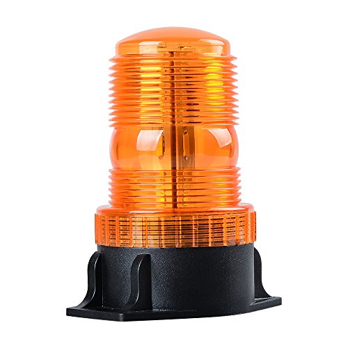 Amber Yellow 30 LEDs 30W Hazard Construction Emergency Warning Flashing Safety Strobe Beacon Light 360° Coverage Super Bright Anti-Vibration