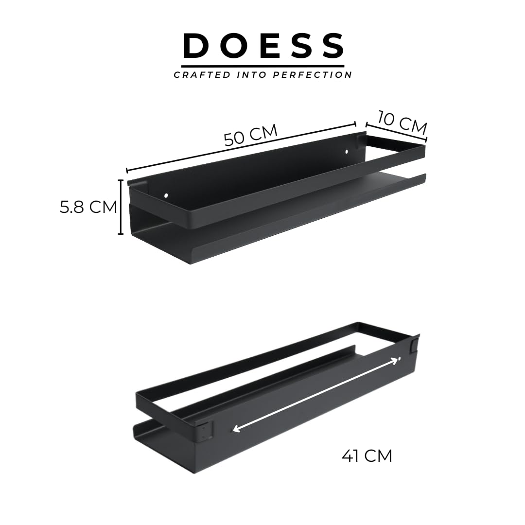 Cesta de ducha -Estante de baño -Cesta de baño -Estante de ducha -Estante de champú- Estante ducha sin taladir (Negro, 50 CM)