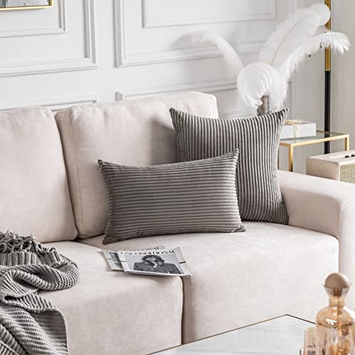 image for Home Brilliant Super Soft Corduroy Pillow Covers 24x24 Euro Shams Cove