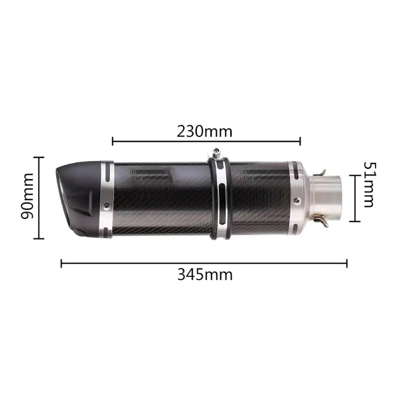 końcówka wydechu 51mm tłumik wydechowy motocykla z DB Killerem do Z1000 Z900 GSR600 FZ6N R1 R6 R3 układ wydechowy samochodowy(Type D with Laser)