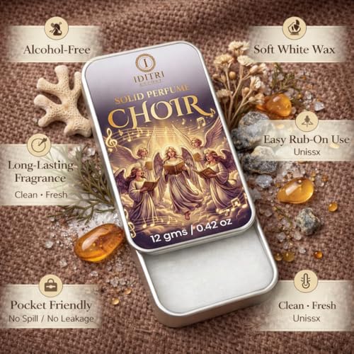 Image of Solid Perfume Choir | Green Yellow Sea | Alcohol Free Wax Perfume Balm, Long Lasting Pocket Fragrance Tin 12g, Non Greasy Smooth Glide, Travel Friendly | Office Wear | Gift Ready