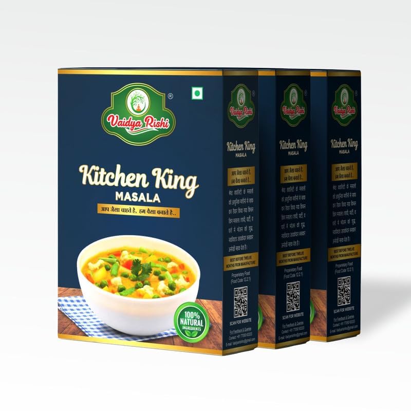 VAIDYA RISHI Kitchen King Powder - 100 Gram Pack of 3 | All-in-one Spice Mix for Everyday Cooking Mastery-image-39