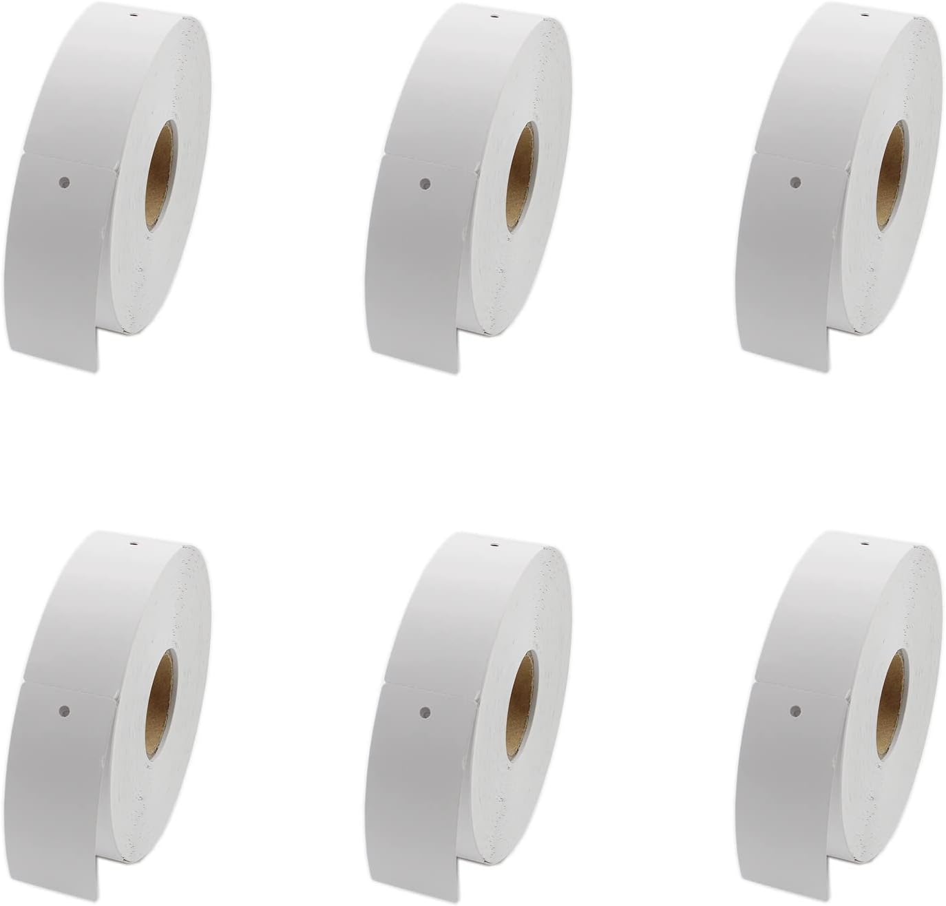 500 PCS Printable Tags Blank Labeling Tags, White Printing Label Writable Marking Tags for Clothing Shoes Toys Display (1.38x2.76", 6 Rolls)
