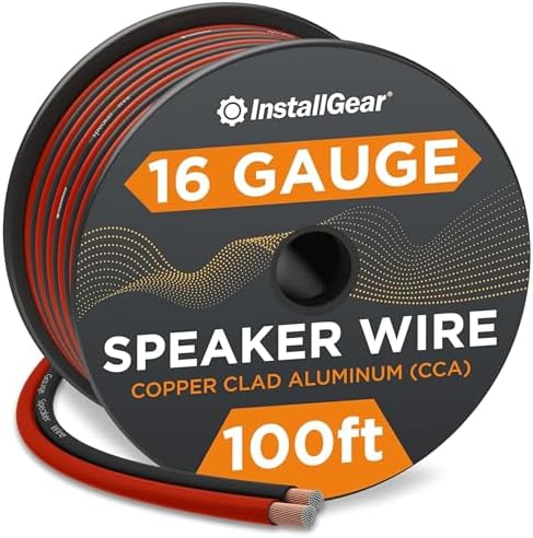 InstallGear 16 AWG Speaker Cable, 100 ft, Red/Black