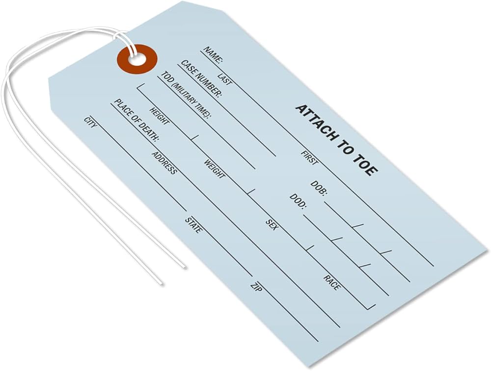 ふたばん様確認用 Amazon | SmartSign つま先識別タグ 検死官と葬儀用 5.25インチ x 2.65