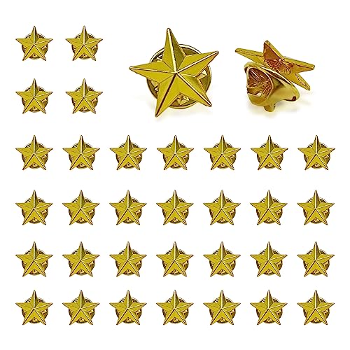 VIKSAUN 30 piezas Insignia de Estrella Pin de Solapa de Oro Mujer Camisa Broche Botones Evitar la...