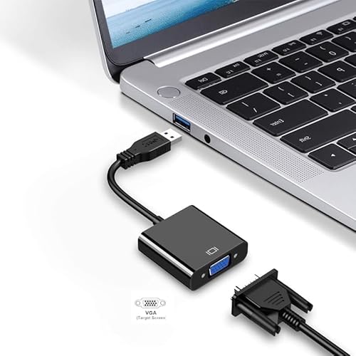 GERUI USB auf VGA Adapter,USB 3.0/2.0 zu VGA Adapter Konverter,HD 1080P Video Grafikkabel Konverter für PC, Laptop HDTV TV kompatibel mit Windows XP/7/8/8.1/10