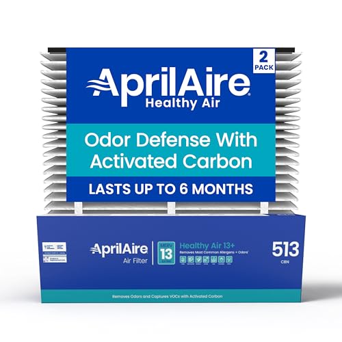 AprilAire 513CBN Replacement Filter for AprilAire Whole House Air Purifiers - MERV 13 with Carbon, Healthy Home Allergy + Odor Reduction, 31x28x4 Air Filter (Pack of 2)