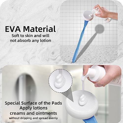 Image of Lotion Applicator for Back, 20.5 inch Back Lotion Applicator, Back Lotion Applicators for Your Back, Easy Reach and Washable, Back Self Tanner Applicator(Deep Blue)