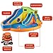 Banzai Inflatable Backyard Water Slide Pipeline Twist Kiddie Pool, Ages 5-12, Blue/Orange