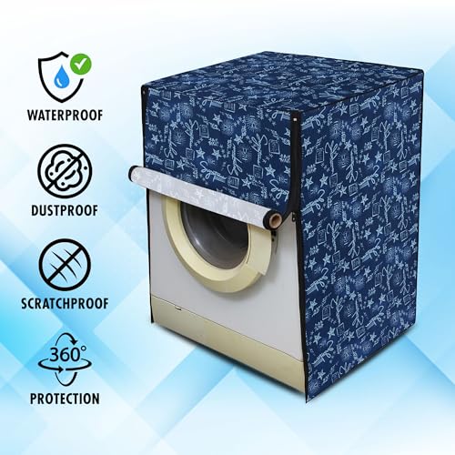 Image of Lithara Front Load Fully Automatic Washing Machine Cover for LG, Samsung, IFB, Whirlpool, Suitable for 7 kg & 7.5 KG - Waterproof, Dustproof Cover (Print-4)