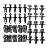 XINLIYA 35/50/70PCS Engine Under Cover Splash Shield Body Bolts Screws, Universal Extruded U-Nuts Kit, Bumper Fender Liner Push Retainer Fastener Clips, Replacement for G3 5G37 FX35 FX45 EX35（70PCS）