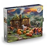 Ceaco - Thomas Kinkade Harry Potter - Hagrid’s Hut - 1000 Piece Silver Select Jigsaw Puzzle - Challenging Puzzles for Adults – Precision-Cut Pieces, Beautiful Artwork, and Hours of Fun