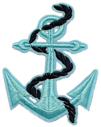 topt mili ecusson Marin Marine Ancre Bleu gouvernail Bateau mer armée Army 10,5x8cm