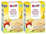 Ohne Milch Hipp Bio-Getreide-Brei Guten-Morgen-Brei Bircher-Müesli, 2er Pack (2 x 250g)