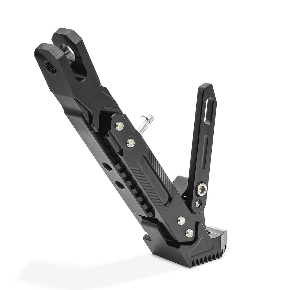 Béquille latérale Moto réglable en Hauteur Universelle Aluminium Tourtecs Noir