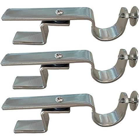NoNo Bracket - Inside Mounted Blinds Curtain Rod Bracket Attachment (Nickel Set of 3) Cover