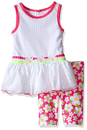 Youngland Girls' Crochet Knit Daisy Legging Set