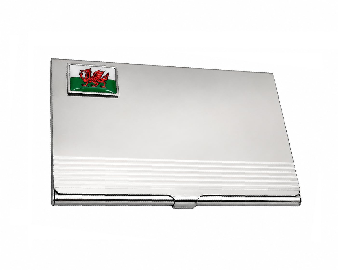 Premier Life Store Welsh Flag Business Card Holder – Onyx Art BC02 Premium Wales Business Card Case, Metal Card Holder for Welsh Heritage, Business Professionals & Networking Events