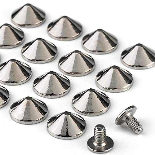 Yoranyo 100 Sets Cone Spikes And Studs 4.7Mm Height Silver Color 3/16" Bullet Spikes Screw Back Punk Studs And Spikes For Clothing Shoes Leather Craft Belts Bag Accessories With Installation Tools #TOP3