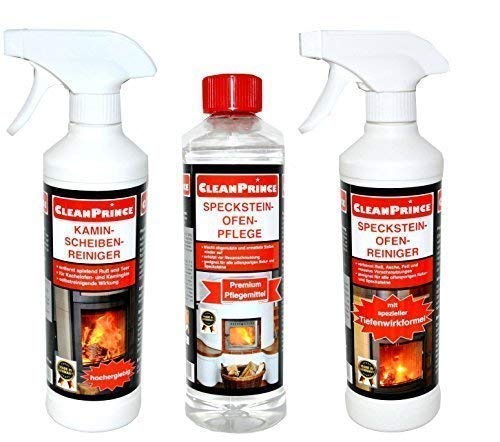 Cleanprince Horno de Esteatita Set Limpia Cristal Chimenea Specksteinofen-Reiniger Specksteinofen-Pflege