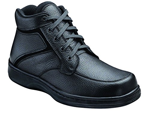Orthofeet 481 Men's Comfort Diabetic Therapeutic Extra Depth Boot: Black 7.5 X-Wide (4E) Lace