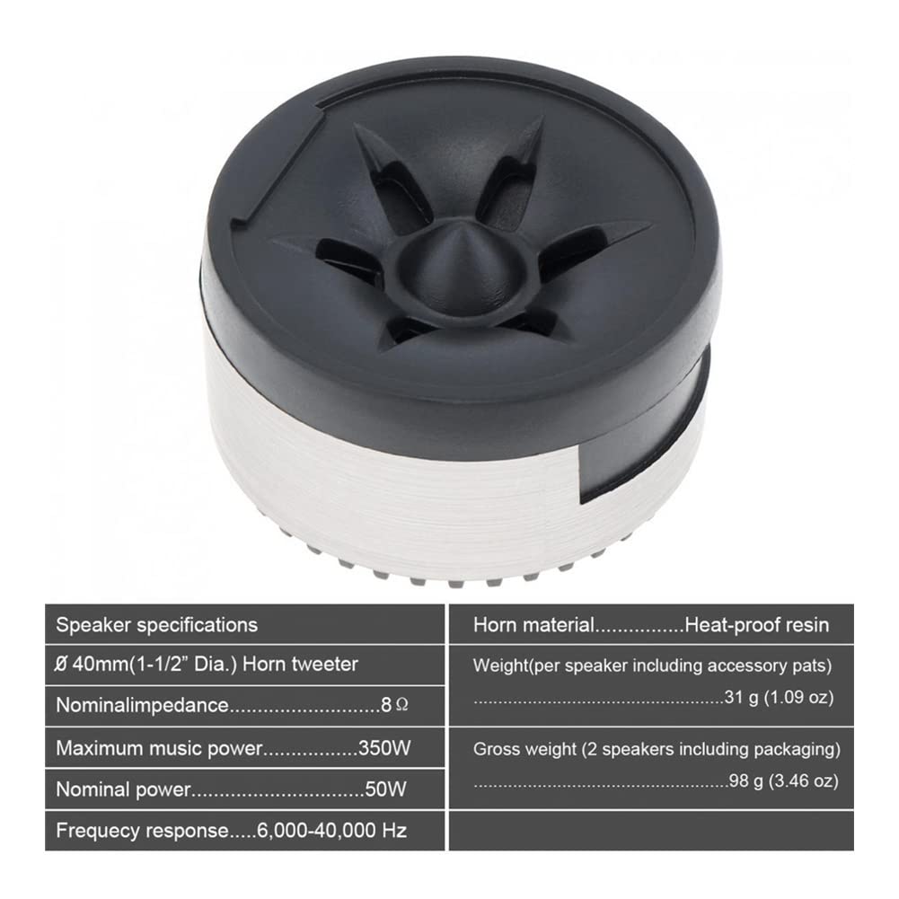 Element Tweeter 2pcs 350W Universal Mini High Efficiency Dome Tweeter Speakers Loudspeaker for Car Audio System