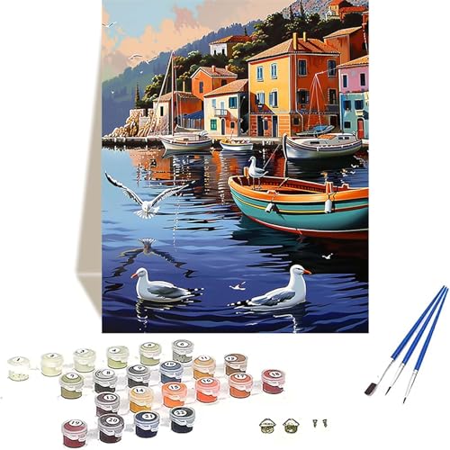 LUOLYYEI Sea Paint by Numbers for Adults Bird Paint by Numbers Kits, Without Frame DIY Paint by Numbers for Children On Canvas with Brushes and Acrylic Paints, for Wall Home Decor (8x12 inch) R-5