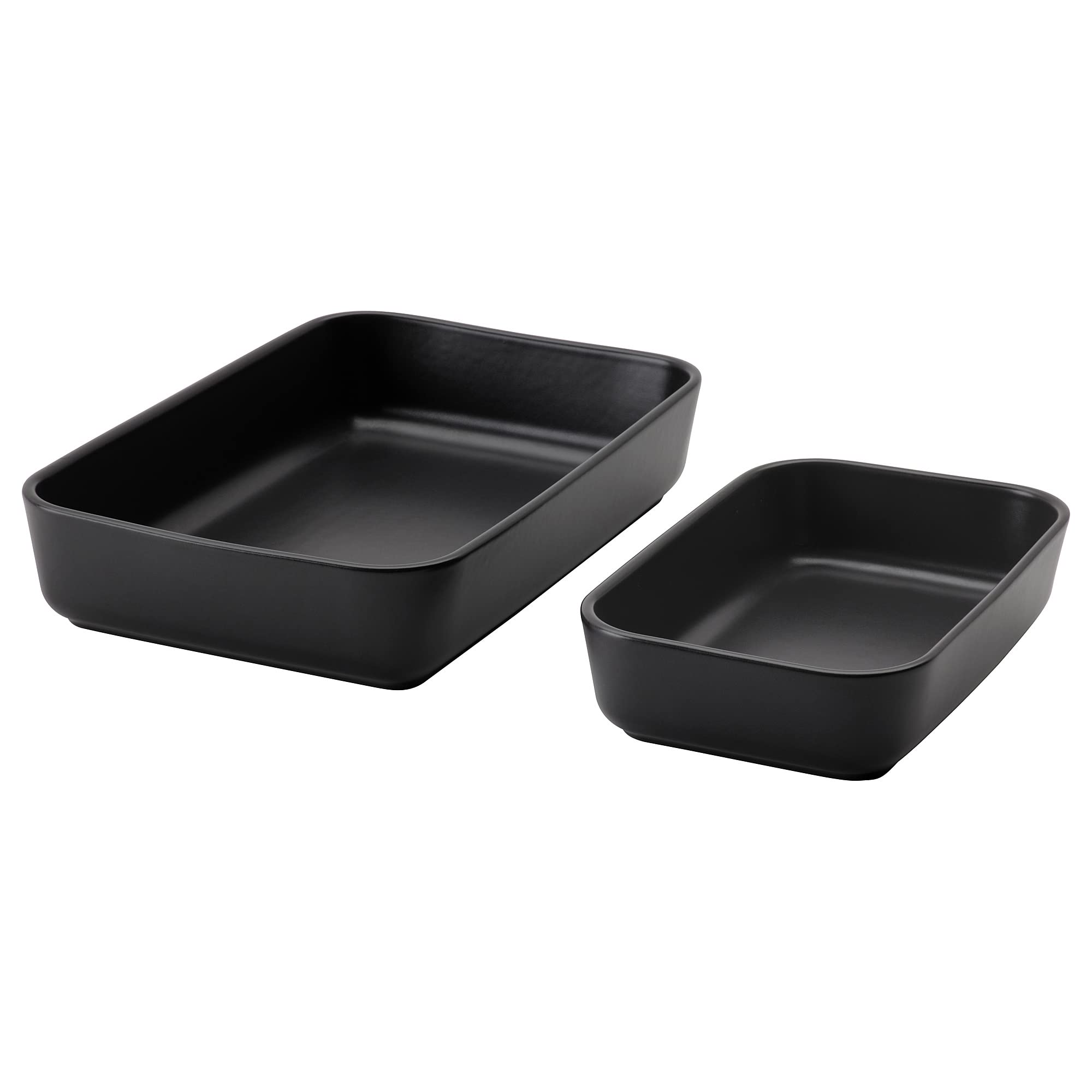 IKEA LYCKAD Prostokątne naczynie do piekarnika, zestaw 2 sztuk, 56 g, ciemnoszare, metalowe lub ceramiczne, czarne