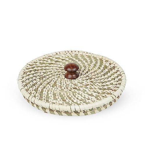 Image of Handmade Sabai Grass Box For Roti /chapati /paratha /dry Fruits|Kitchen Decor Cum Utility, Round, Beige