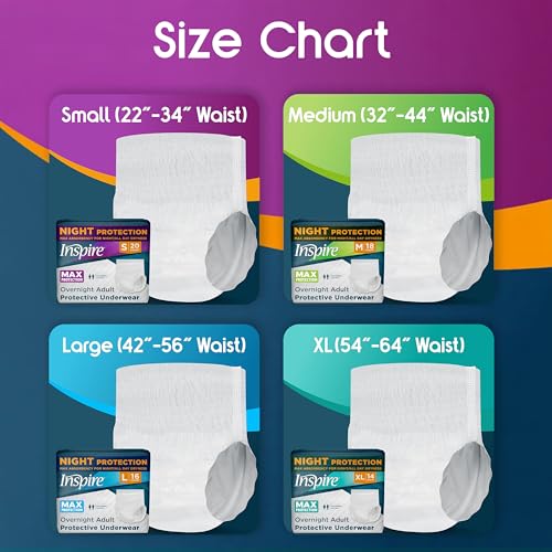 Image of Inspire Adult Diapers Women or Men - MAX Absorbency | Our Most Absorbent and Dry, Incontinence Underwear for Women or Men | Leak Proof Diaper Overnight or Daytime for Heavy