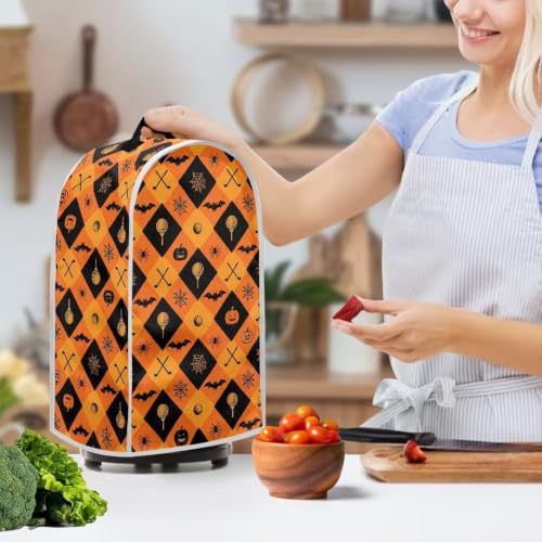 Image of Golf Pumpkins Blender Dust Cover, Anti Fingerprint Polyester Stand Mixer or Coffee Maker Appliance Protector, Stain Resistant Blender Cover for Kitchen Appliance Halloween Party Decor